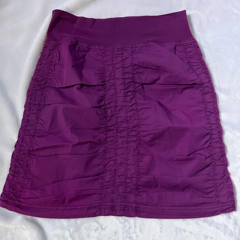 Purple Bubble Skirt with Ruched Details